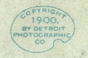 A close-up of the printed copyright line reading Copyright 1900