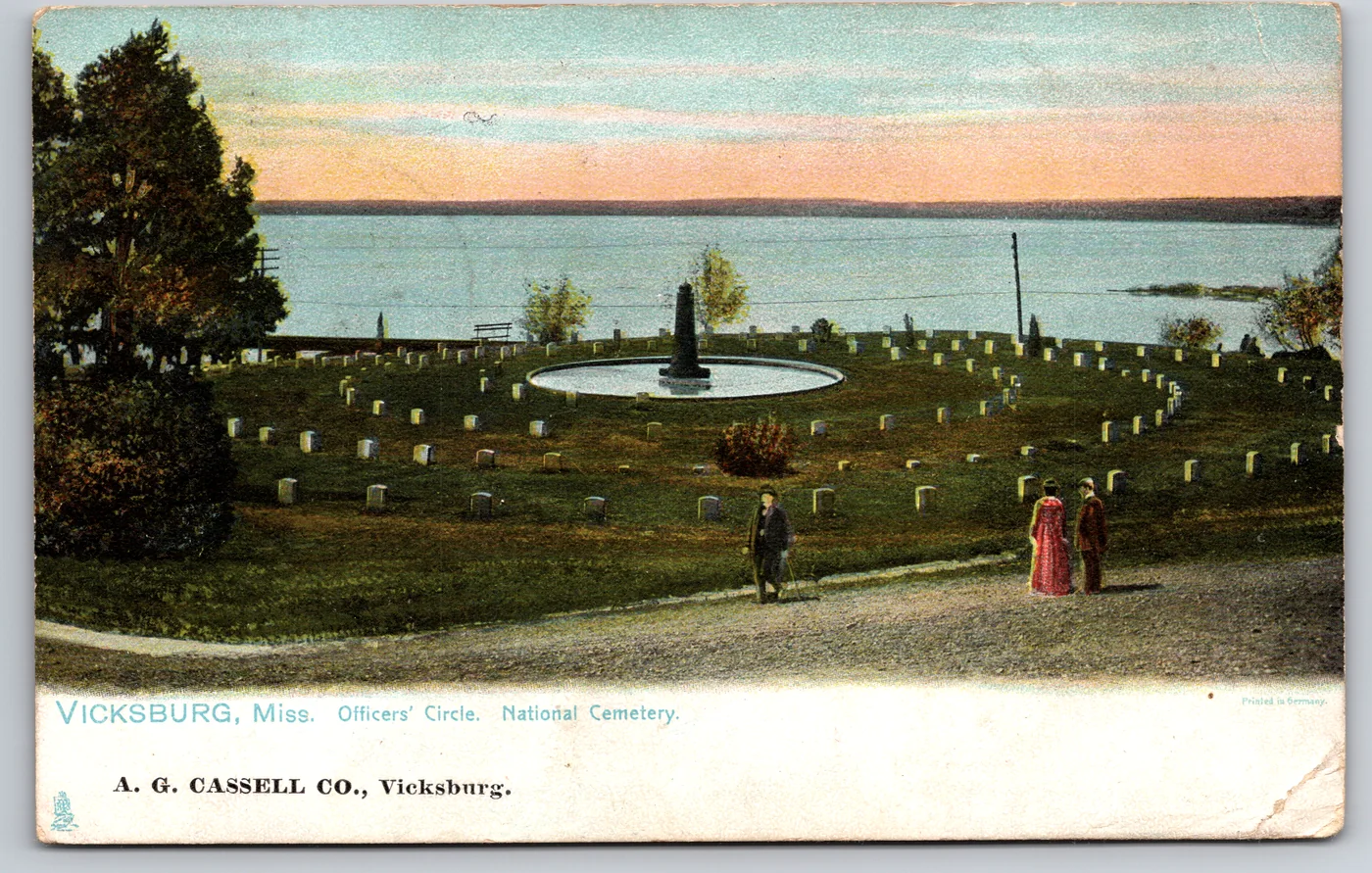 The front of a Raphael Tuck postcard from the Postcard Origins collection: a view of Vicksburg, Mississippi